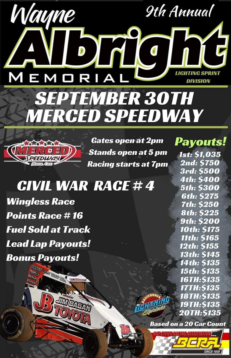 Wayne Albright Memorial invades Merced Speedway this Saturday