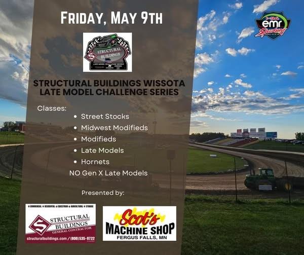Structural Buildings Wissota Late Model Challenge Series this Friday May 9,2025