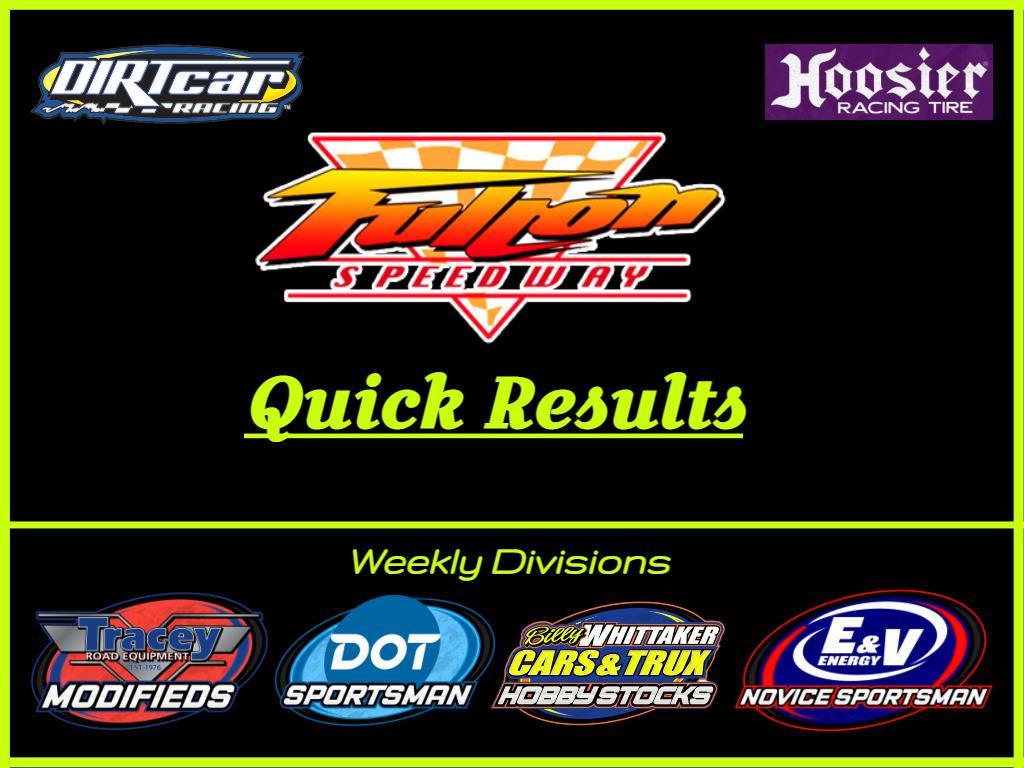 May 7 Opening Night Quick Results