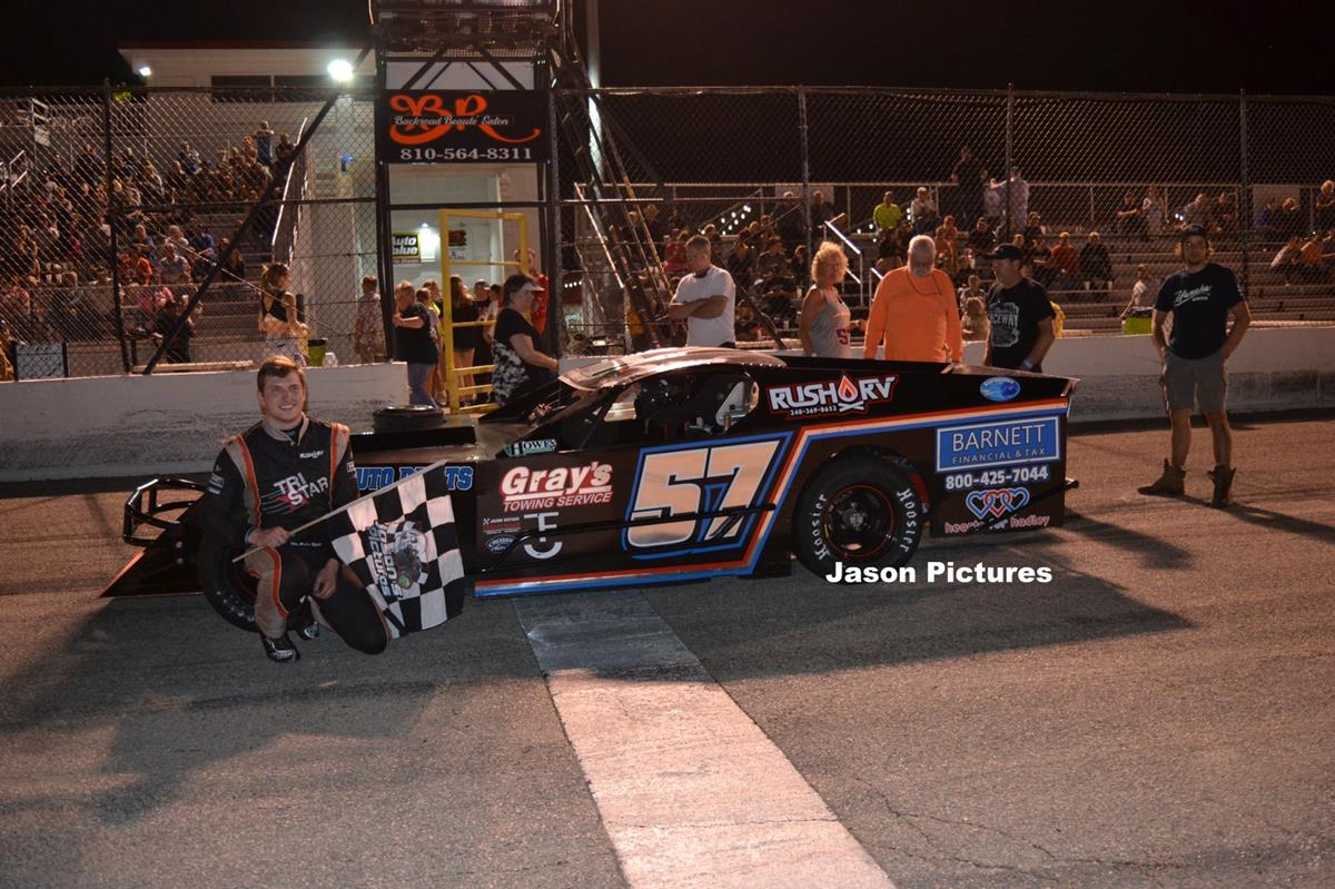 Rowe Masters First Friday Night Thunder/Saumier doubles up during Cabin Fever 100 take 3