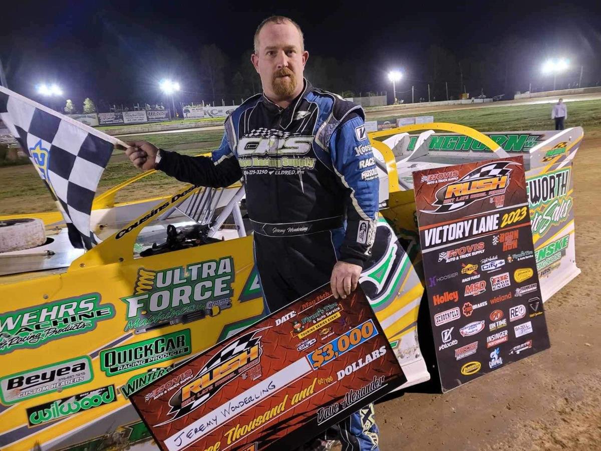$6000+ HOVIS RUSH LATE MODEL WEEKEND SWEEP FOR JEREMY WONDERLING AS SUNDAY'S VICTORY IS HIS 1ST AT ERIEZ IN FLYNN'S TIRE TOURING SERIES COMPETITION