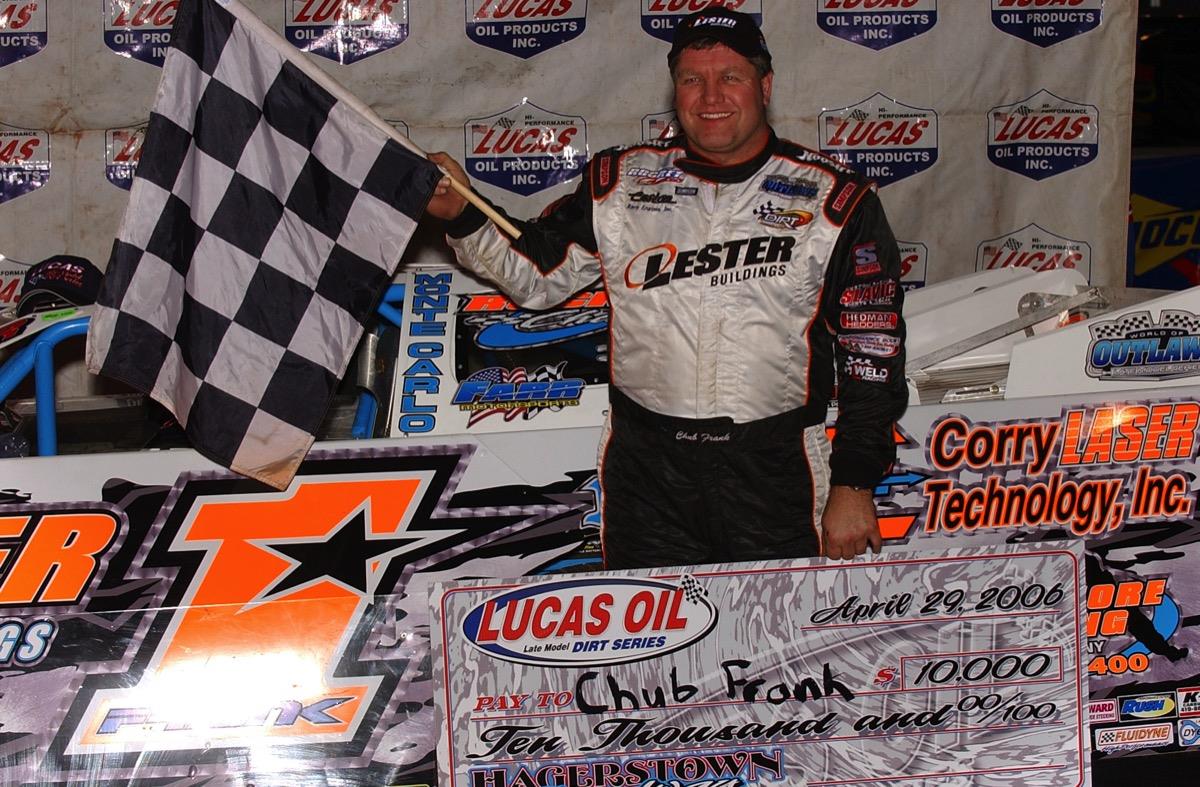 Chub Frank Flies to Lucas Oil Late Model Dirt Series Win at Hagerstown Speedway