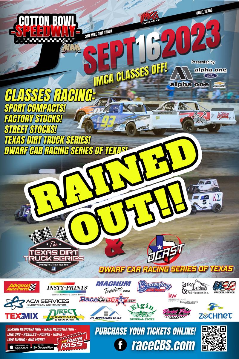 09/16/2023 RACE RAINED OUT!