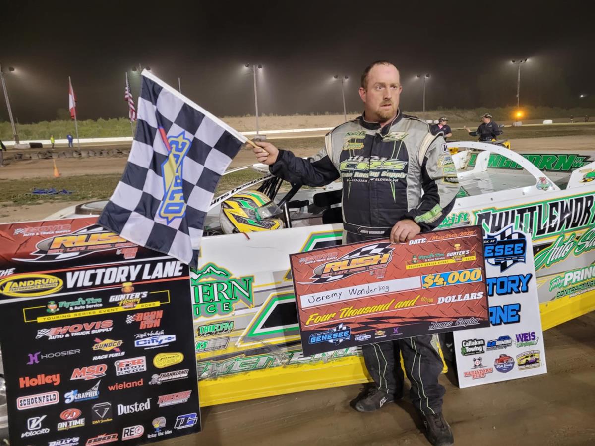 JEREMY WONDERLING WINS A BARNBURNER IN FRONT OF A RAUCOUS GENESEE COUNTY FAIR CROWD FOR 2ND STRAIGHT $4,000 HOVIS RUH LATE MODEL FLYNN’S TIRE/GUNTER T