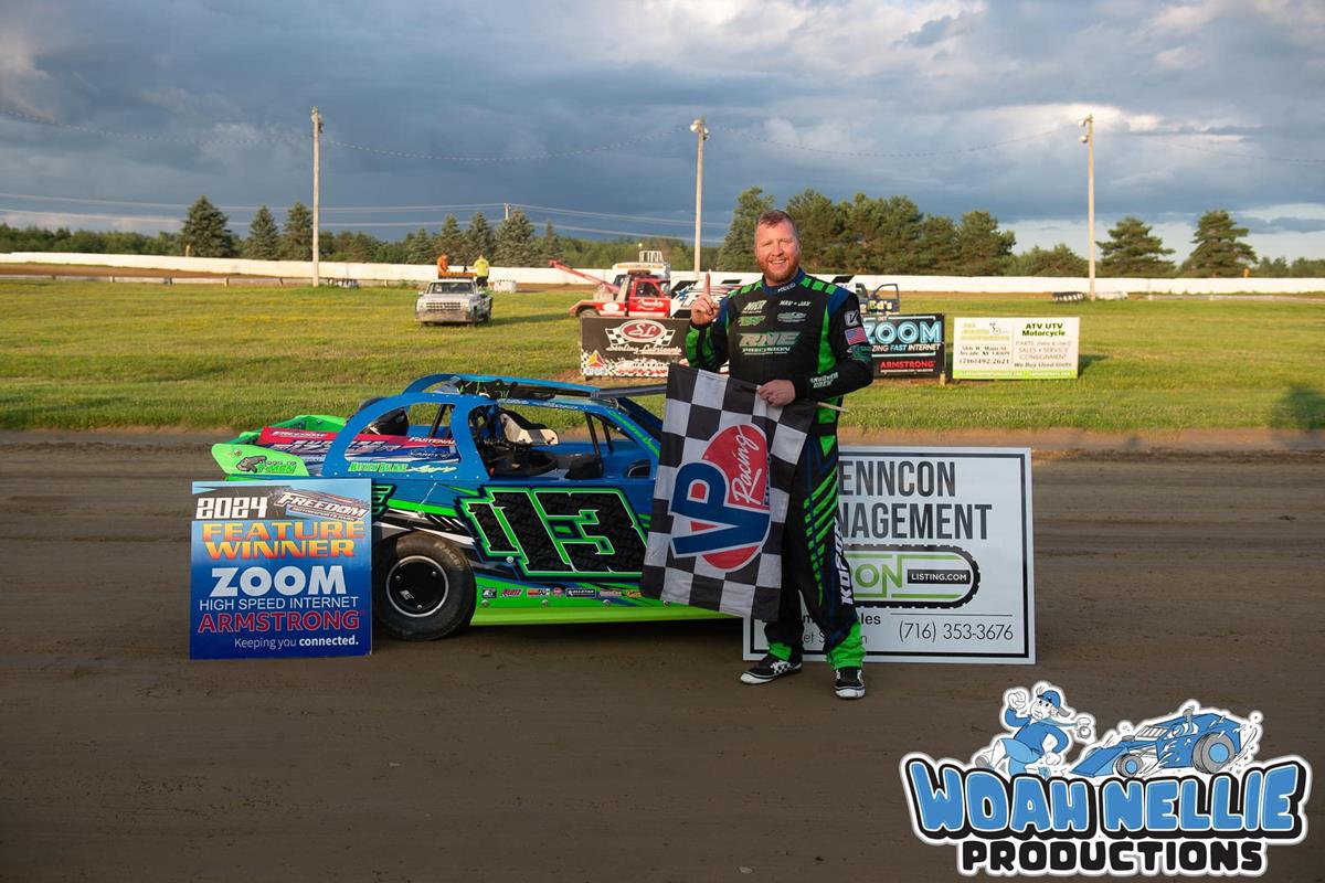Nate Koson Trades Helmet for Microphone at The Dirt Track at Genesee