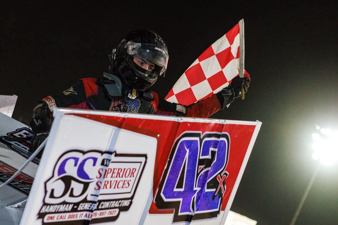 Brett Peterson wins the checkered at CLS Legendary Opener 2025