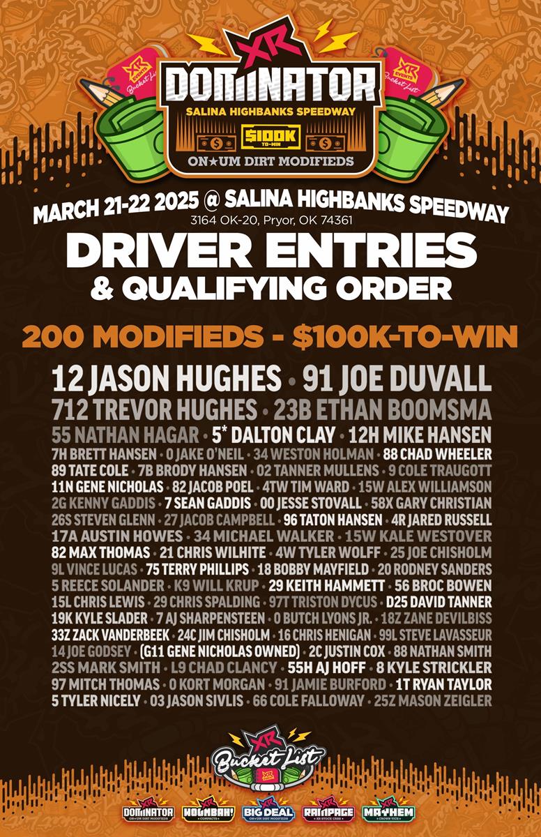 $100,000-to-WIN XR ONUM Dirt Modifieds