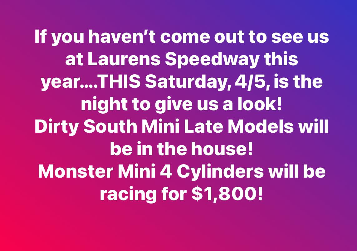 Dirty South Mini Late Models 4/5