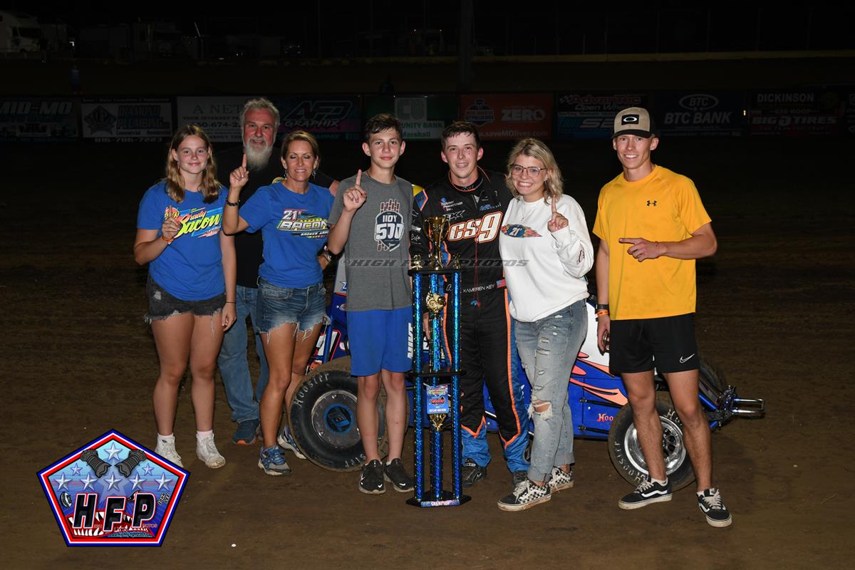 Kameron Key Notches POWRi 600cc Outlaw Non-Wing Micro Victory at Sweet Springs