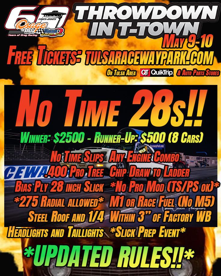 No Time 28s Rules have been updated for the Throwdown in T-Town Spring 2025