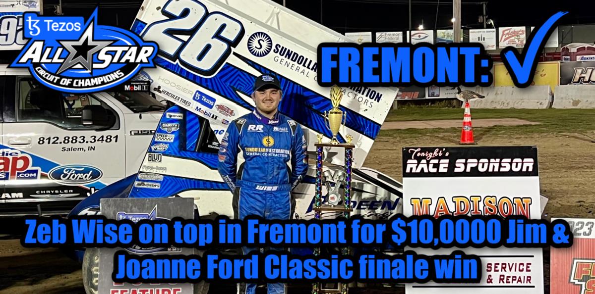 Zeb Wise on top in Fremont for $10,0000 Jim &amp; Joanne Ford Classic finale win