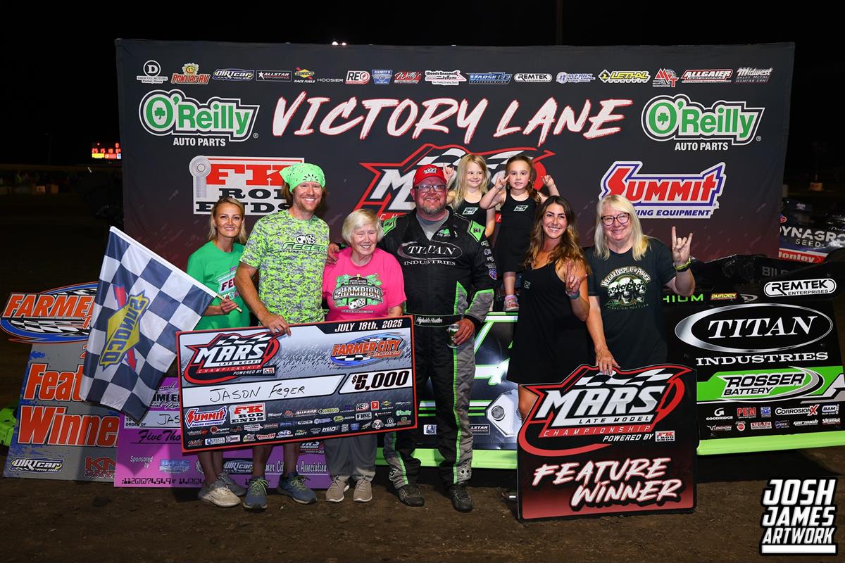 Farmer City Raceway (Farmer City, IL) – MARS Late Model Championship Series – Jr. Kimler Memorial – July 18th, 2025. (Josh James Artwork)