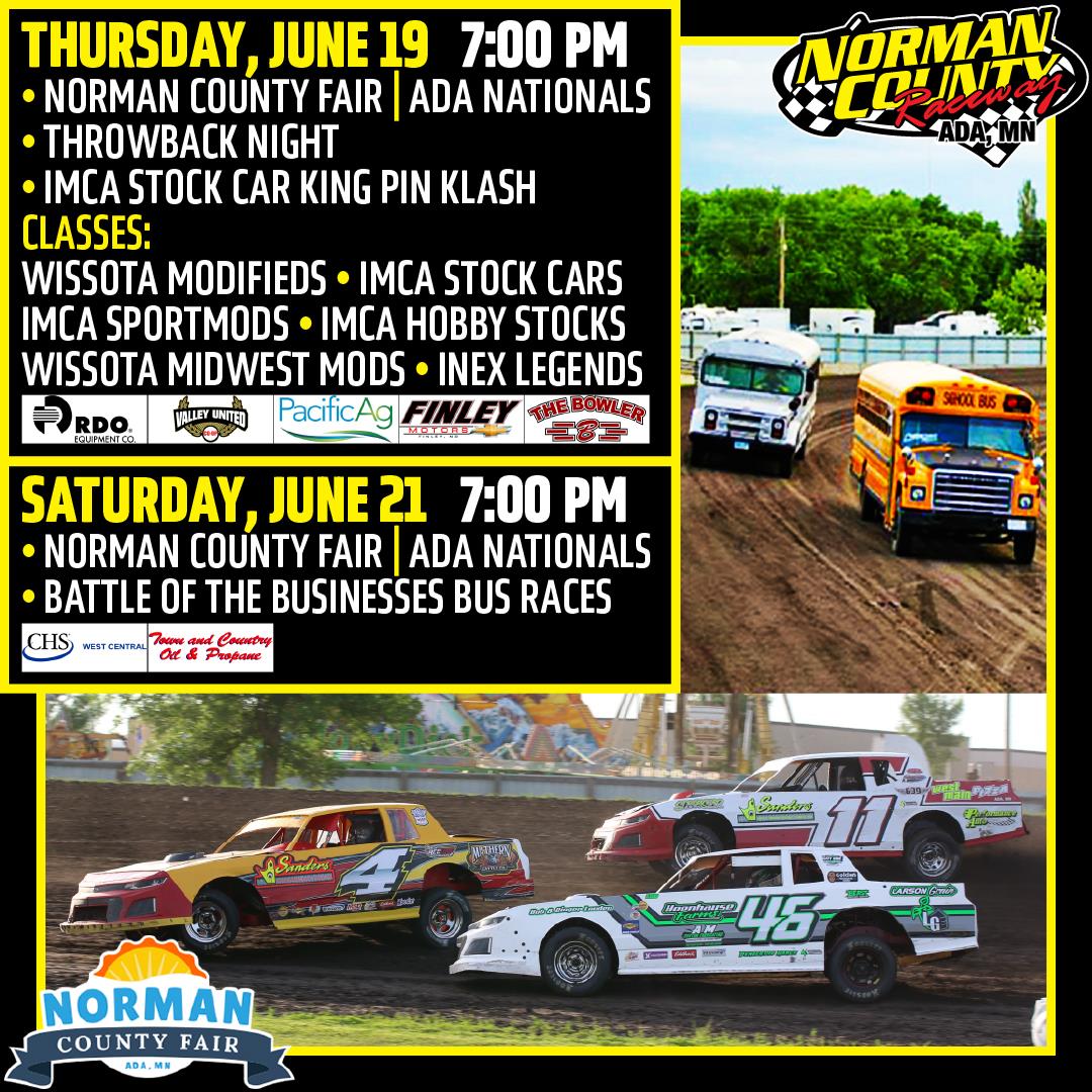 NORMAN COUNTY FAIR | ADA NATIONALS: Thursday, June 19 & Saturday, June 21