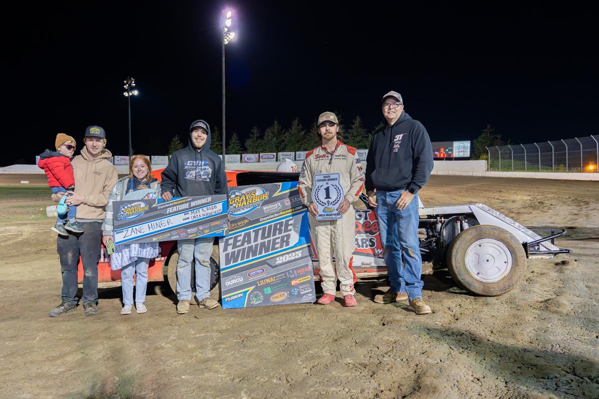 Zane Miner, Samuel Strange, Alex Peck, and Austin Kerrigan victorious at Grays Harbor Raceway