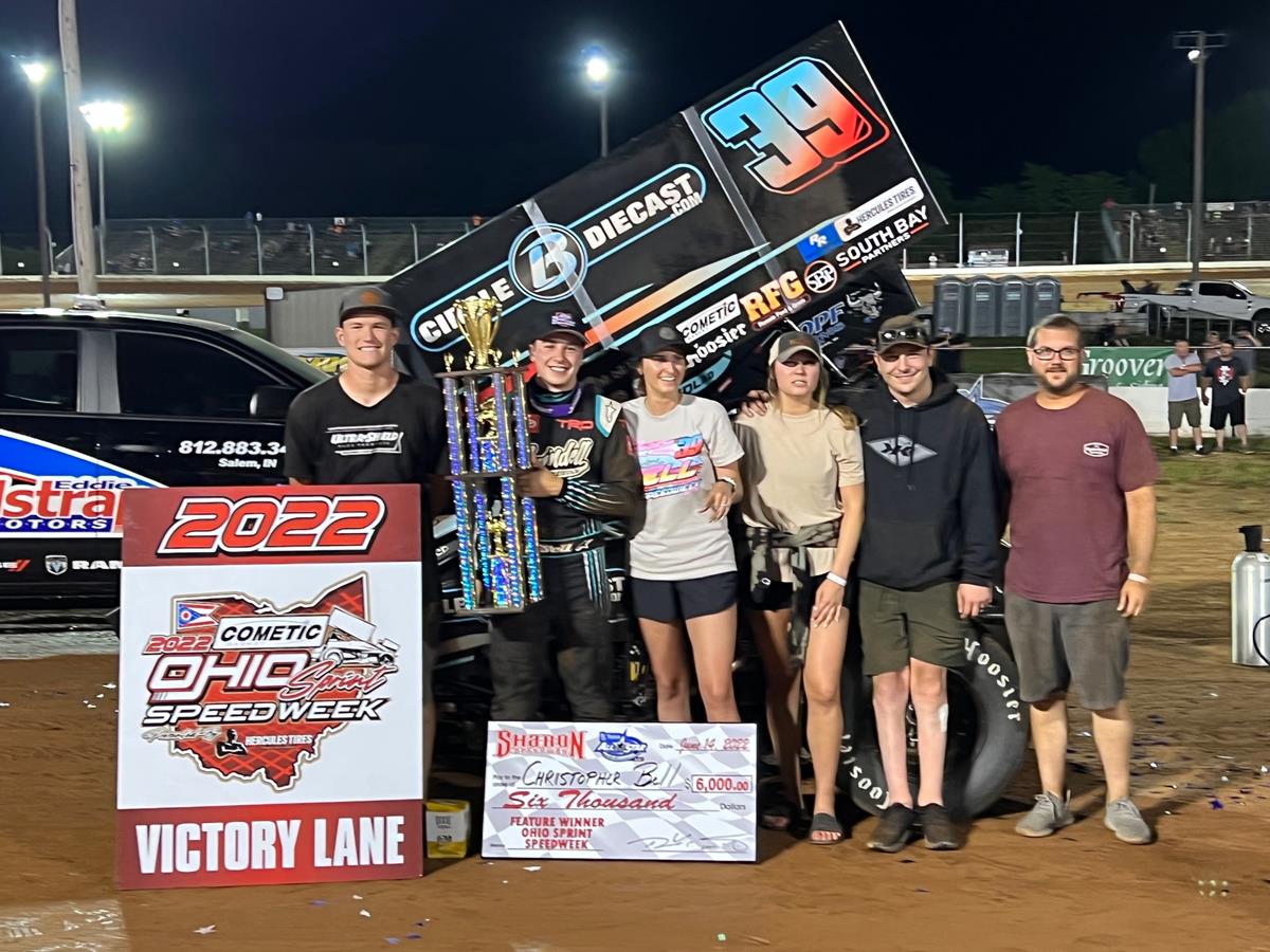 CHRISTOPHER BELL 5TH DIFFERENT OHIO SPEEDWEEK WINNER IN AS MANY