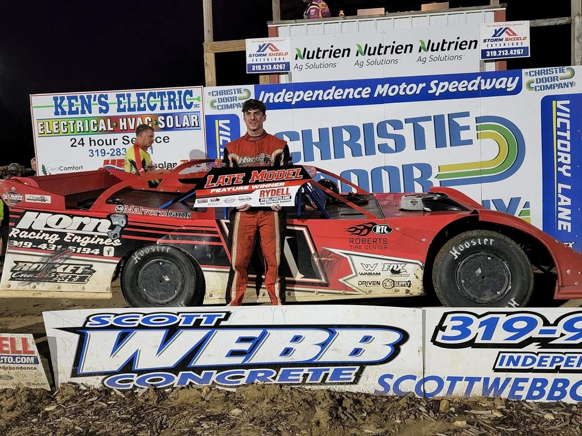 CJ Horn added his fifth win of the season with a Karl Chevrolet Pro Late Model Tour victory at Independence Motor Speedway on Saturday, July 12.