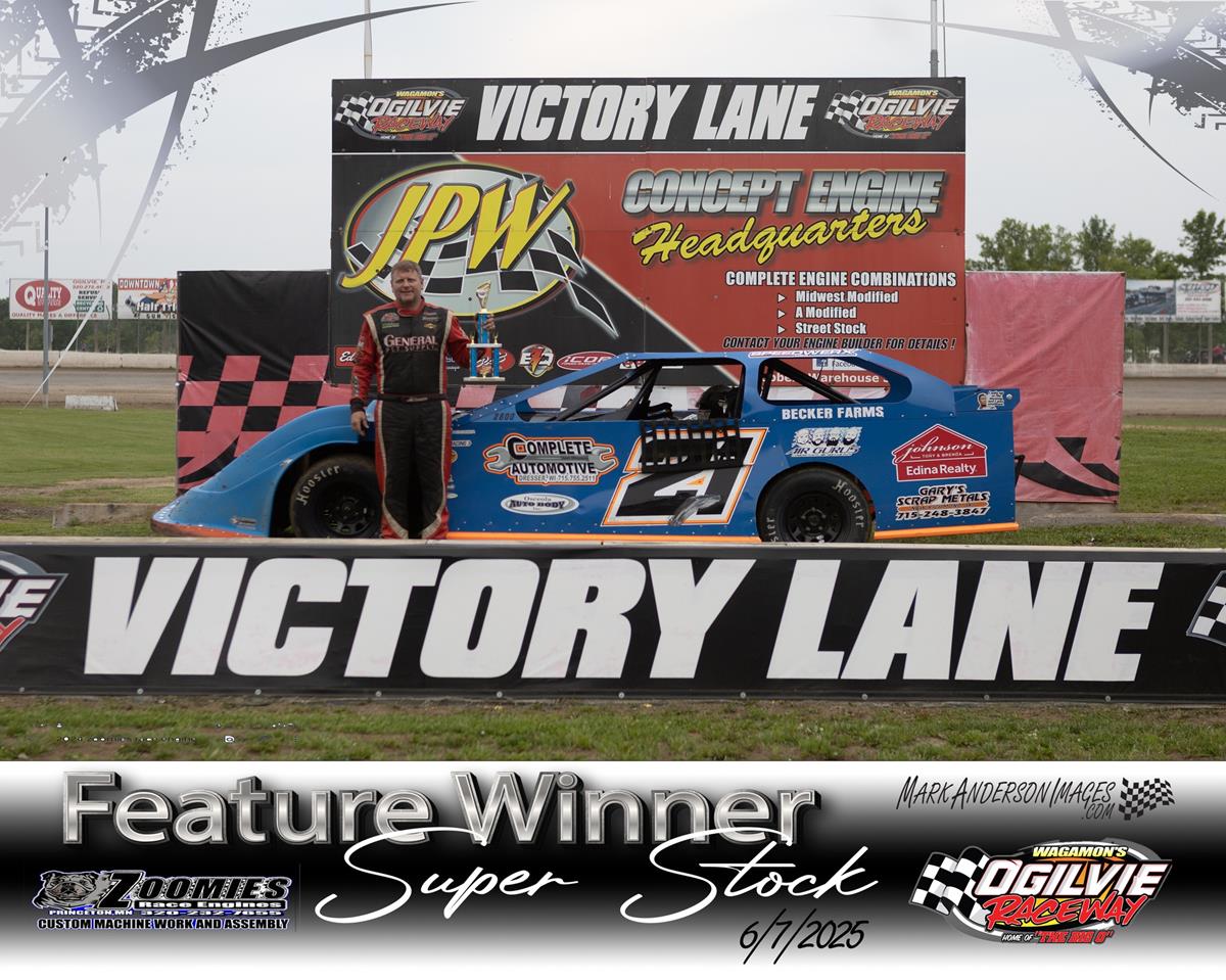 Joey Jensen Doubles Up on Feature Wins Saturday Night at Wagamon's Ogilvie Raceway