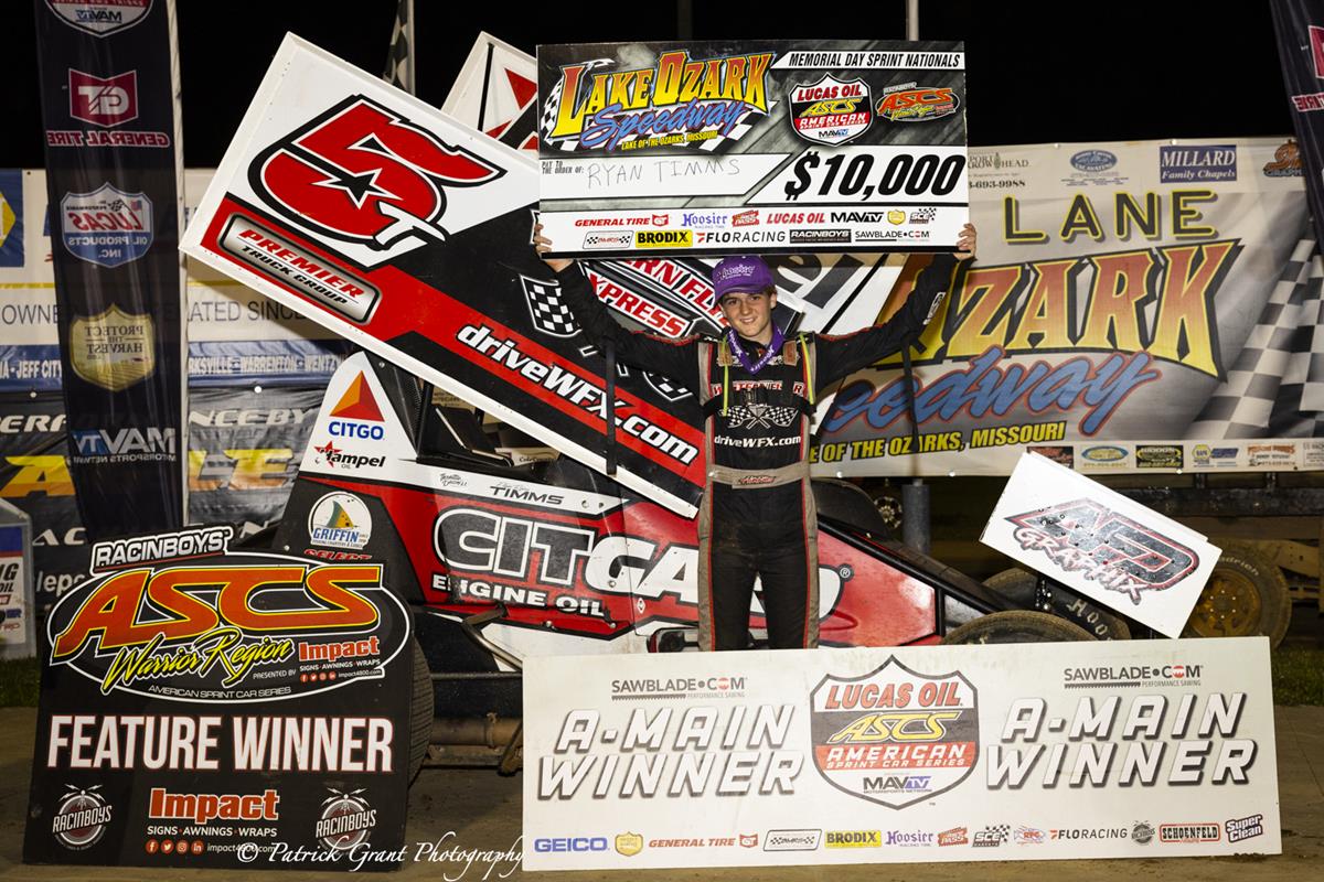 Ryan Timms Makes History With Lucas Oil ASCS At Lake Ozark Speedway