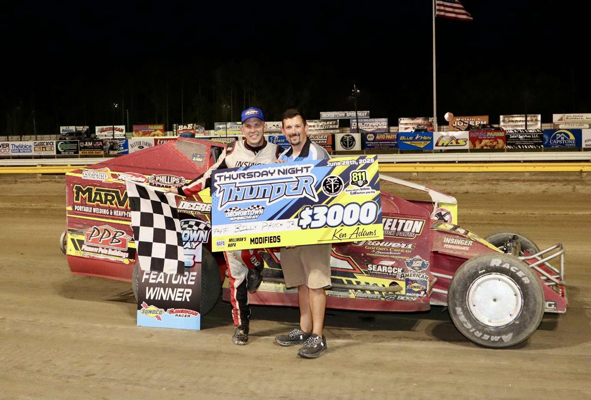 Pauch Jr. Storms from 8th to Victory, Grabs $3K Payday in Millman’s NAPA Modifieds; Peck Claims First 602 Sportsman Win of Season at Georgetown