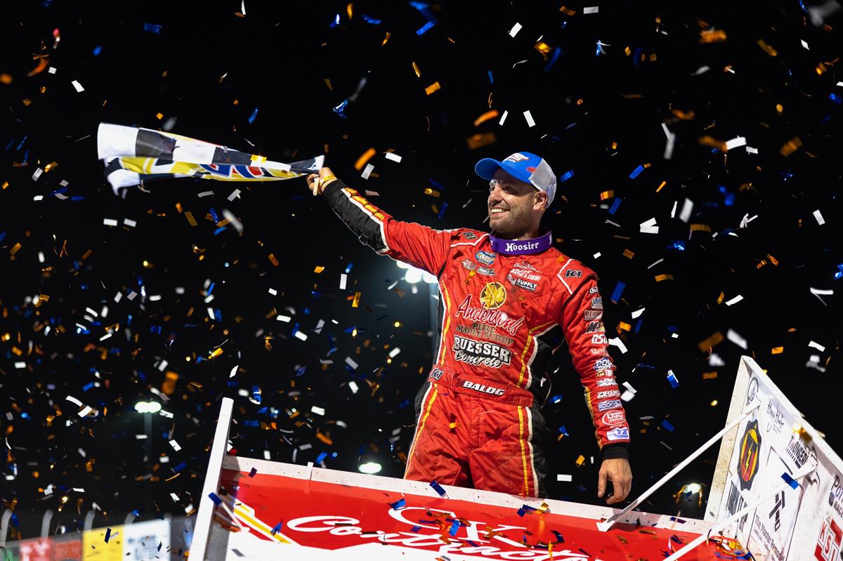 Balog Bounces Back for BillionAuto.com Huset’s High Bank Nationals Presented by Menards Preliminary Night Triumph at Huset’s Speedway