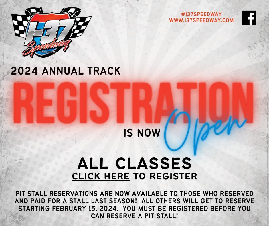 2024 Annual Track Registration is OPEN!