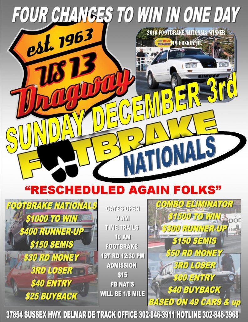 Footbrake Nationals this Sunday December 3rd