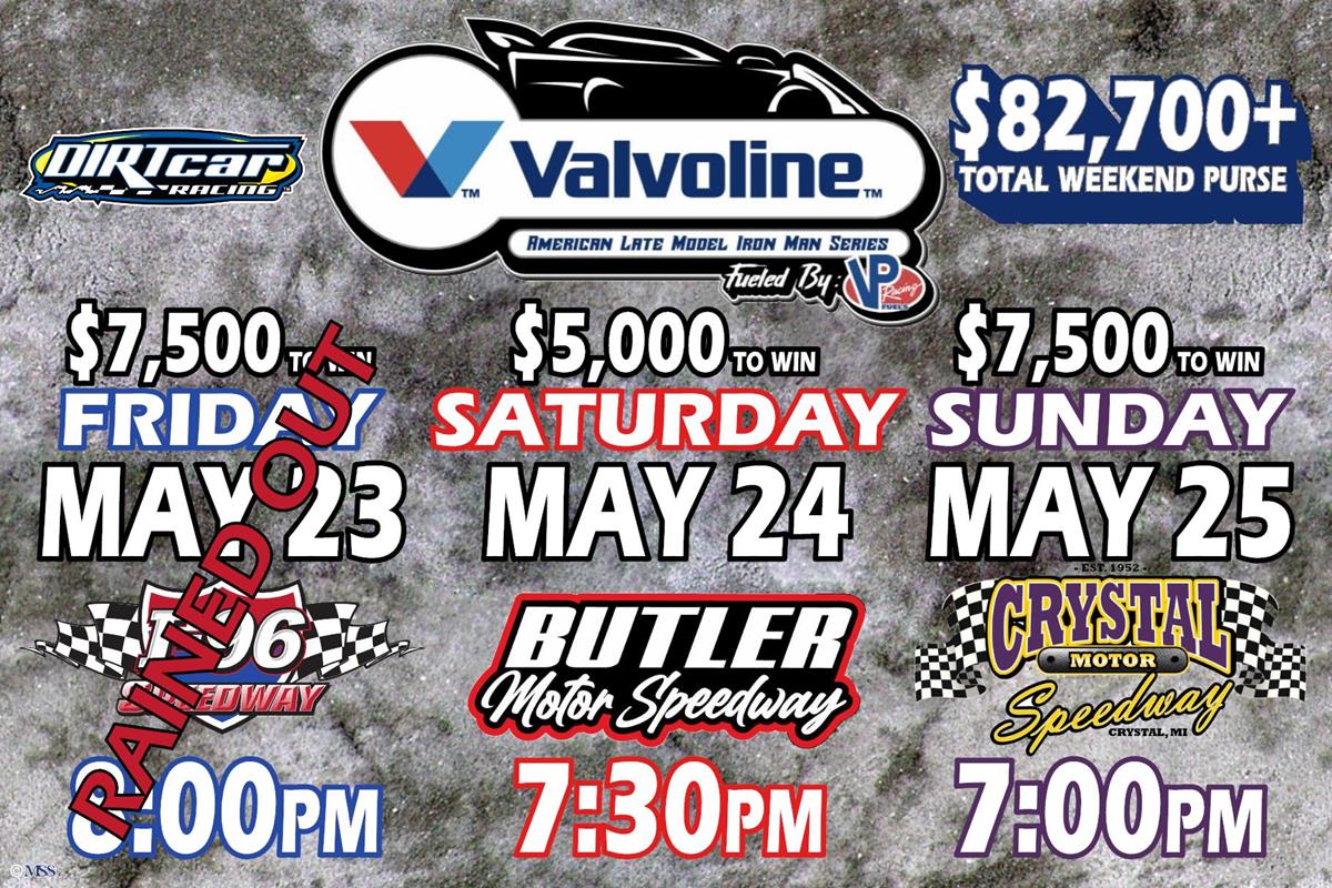 Rain & Cold Temperatures Cancel American Late Model Iron-Man Series event at I-96 Speedway