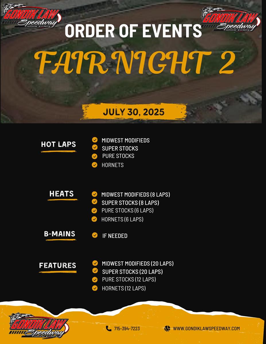 Order of Events for 7/30/2025