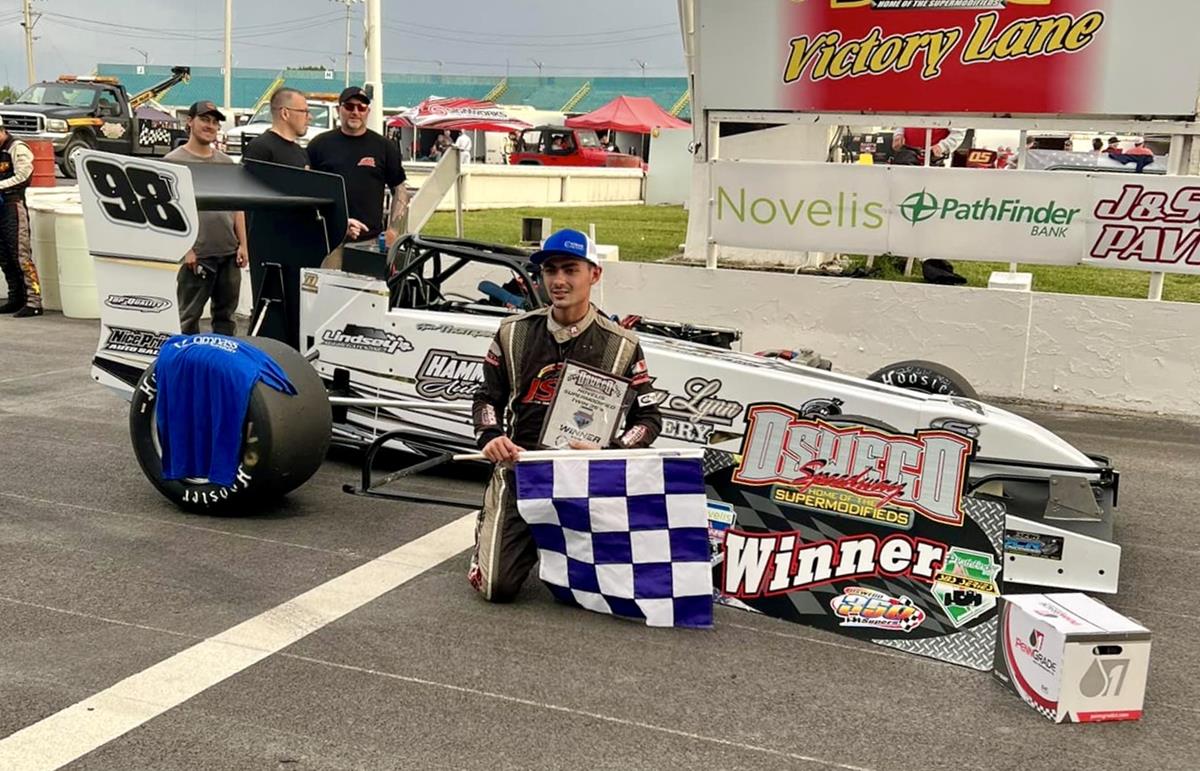Thompson and Danzer Split Novelis Supermodified Twin 35’s on Compass Credit Union Night at Oswego
