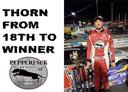 THORN WINS BLIZZARD 2 AFTER STARTING 18TH, ROBBINS 2ND.