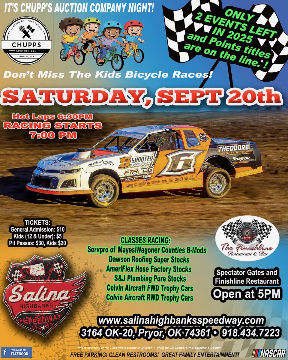 Chupp's Auction Company night this Saturday with Bicycle Races