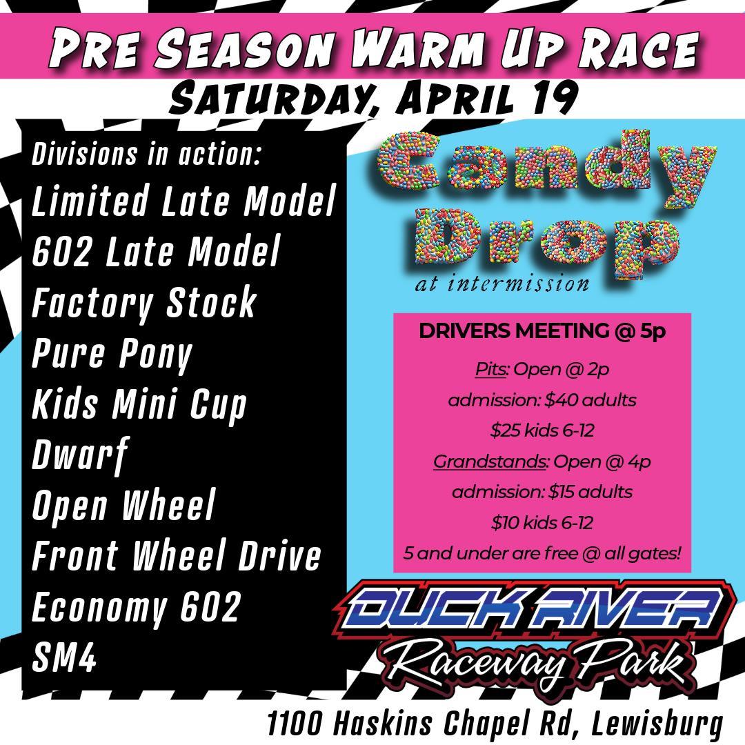 Pre-Season Warm Up Race, April 19 CANDY DROP!!