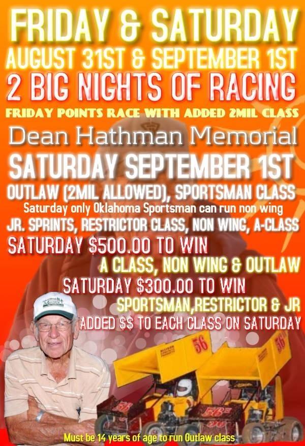 Dean Hathman Memorial Race tonight!