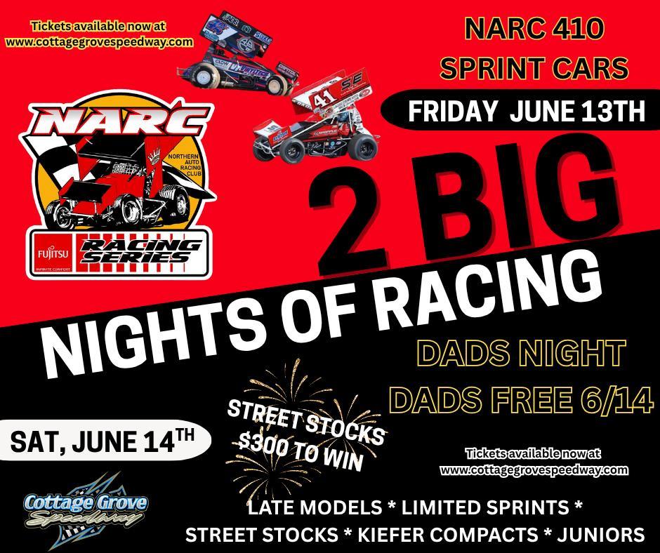 THIS WEEKEND IS FULL OF RACING AT COTTAGE GROVE SPEEDWAY!