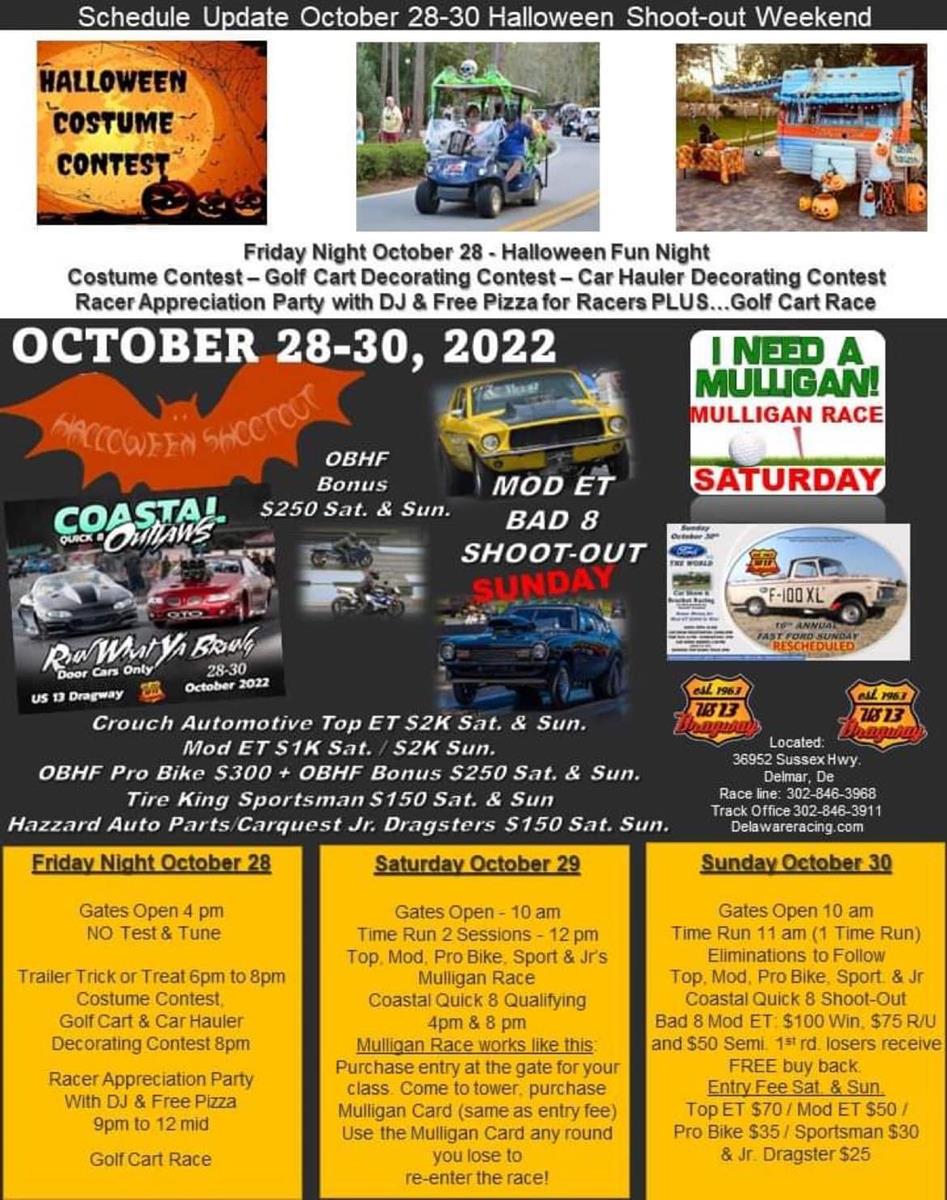 Halloween Shootout at US 13 Dragway This Weekend