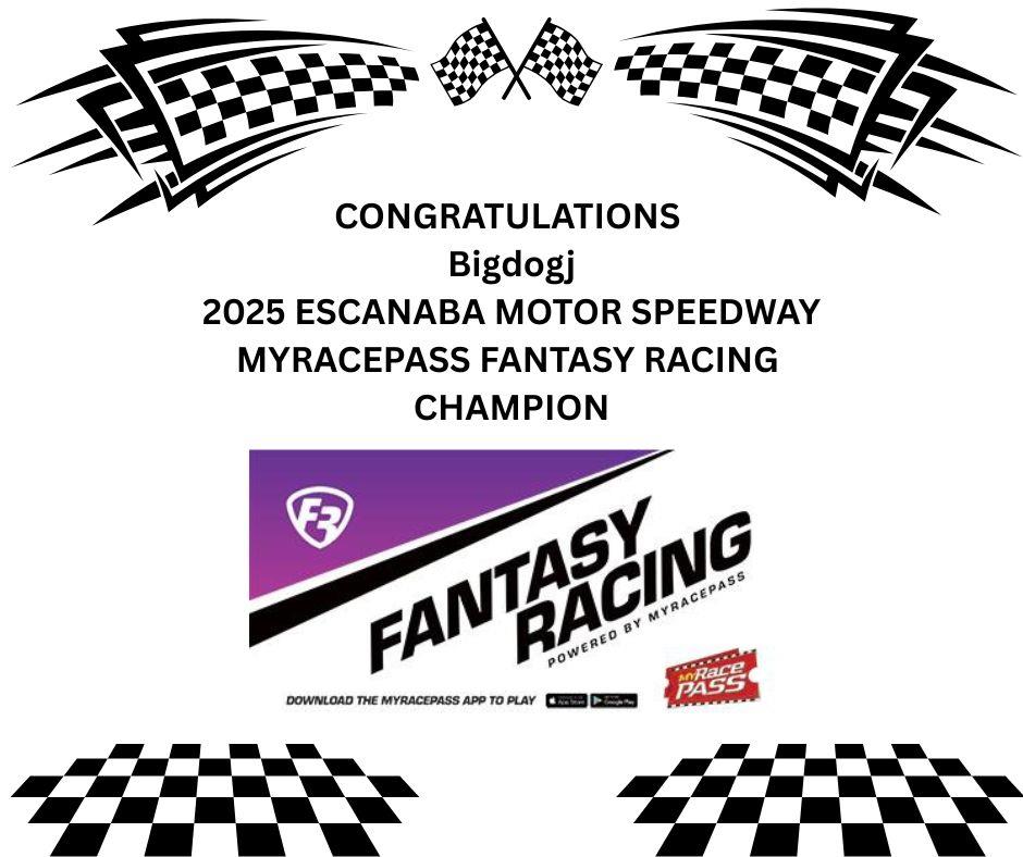 CONGRATULATIONS 2025 MYRACEPASS FANTASY RACING WINNER