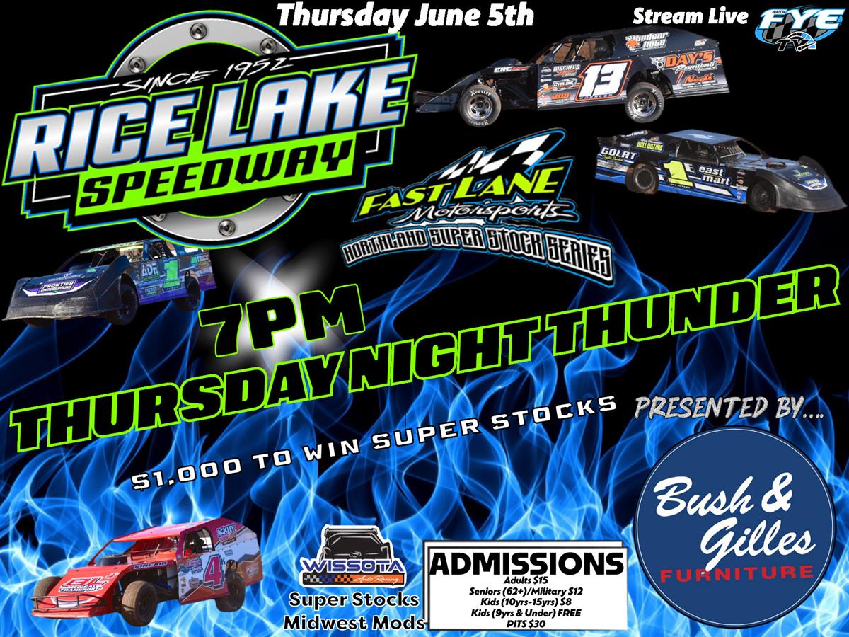 Fastlane Super Stock Opener to Rice Lake Speedway June 5