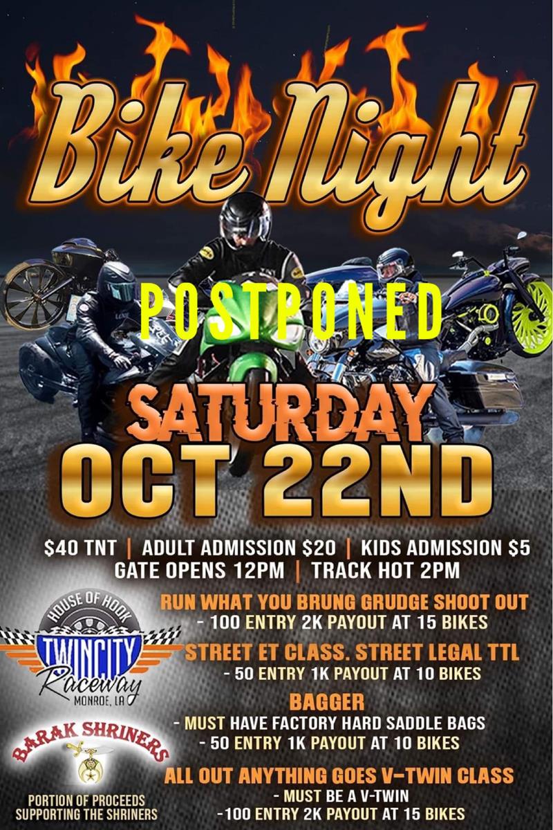 Bike Night on Oct. 22 to be Rescheduled at Twin City