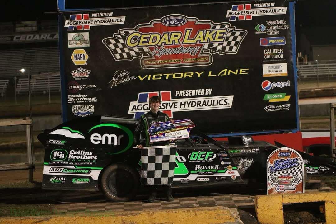 Blake Adams secures first-career Modified triumph at Cedar Lake Speedway