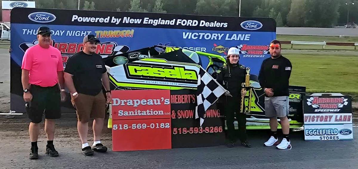 Durgan Picks Up First Career Win on Topless Night at Airborne Park on Heberts Lawn Care & Drapeau Sanitation Night