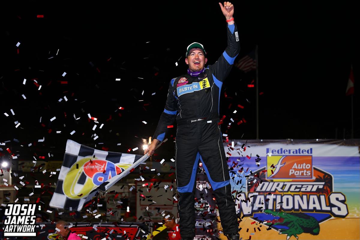 Volusia Speedway Park (De Leon Springs, FL) – World of Outlaw Late Model Series – DIRTcar Nationals – February 10th-15th, 2025. (Josh James Artwork)