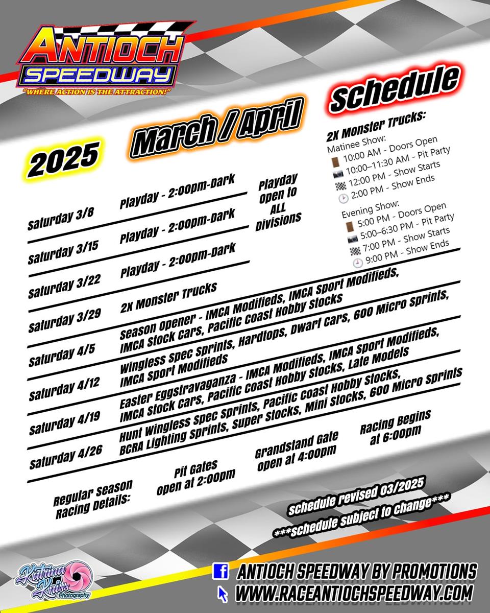 Antioch Speedway Releases Schedule for It's 65th Championship Season