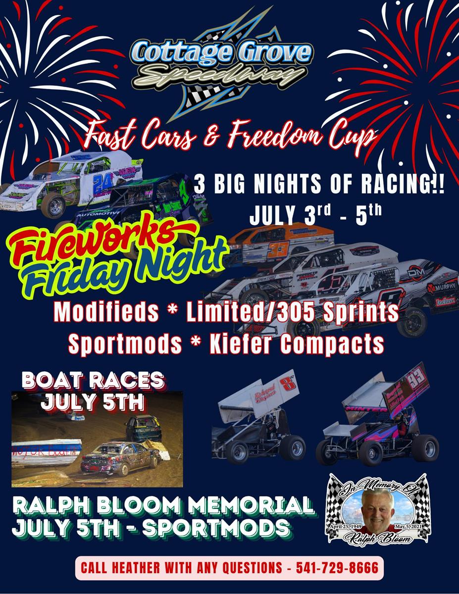 ALL THE INFO YOU NEED TO KNOW FOR FAST CARS AND FREEDOM CUP! JULY 3RD-5TH!!