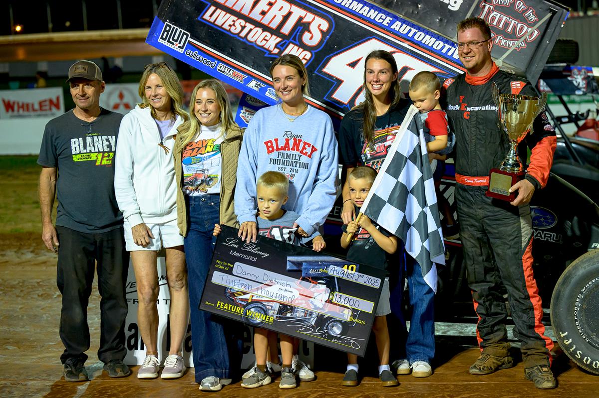 DANNY DIETRICH’S 1ST “LOU BLANEY MEMORIAL” 410 SPRINT WIN IS WORTH $13,000 AT SHARON; DALTON SLACK CHARGES FROM 21ST TO WIN BRP MOD TOUR FOR $4,100
