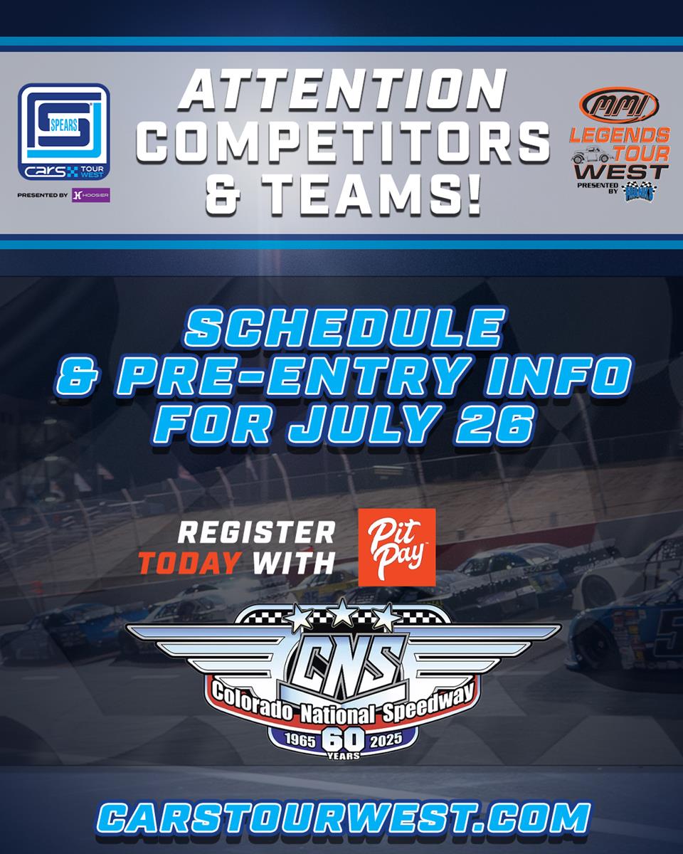 Competitor Resources for Colorado National Speedway race on July 26