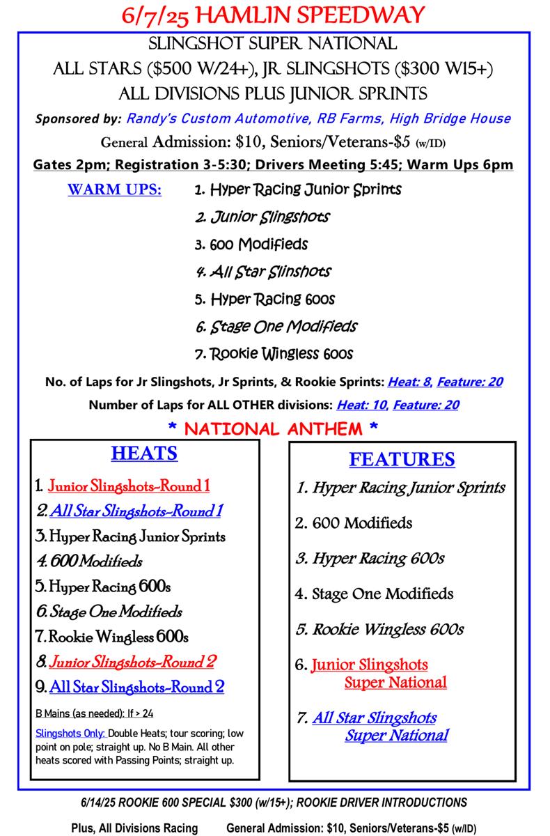 6/7/25 - Slingshots Super National - ALL Divisions racing!