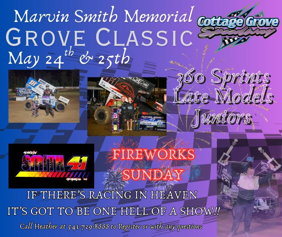 11TH ANNUAL MARVIN SMITH MEMORIAL GROVE CLASSIC THIS WEEKEND AT COTTAGE GROVE SPEEDWAY!!