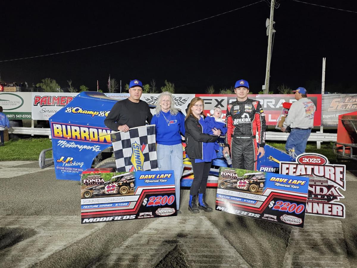 JOHNSON AND YANKOWSKI TAKE WINS ON DAVE LAPE NIGHT AT FONDA