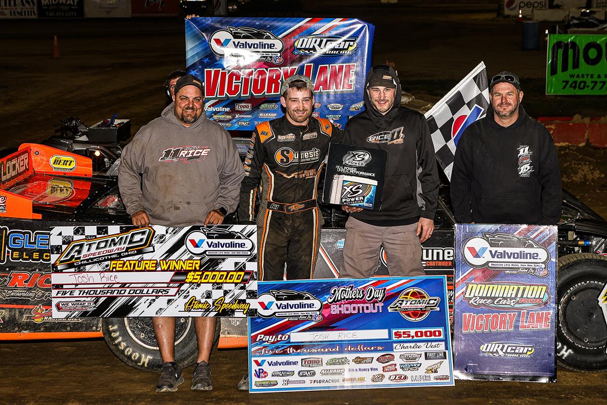 Josh Rice won the Valvoline American Late Model Iron-Man Series Fueled by VP Racing Fuels event at Atomic Speedway on Saturday, May 10.