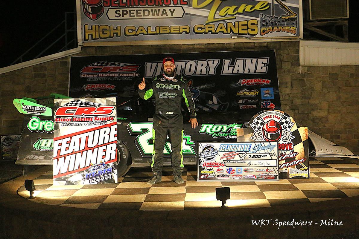 Mason Zeigler recorded his third-straight Jay's Automotive United Late Model Series victory with a $7,500 triumph at Selinsgrove Speedway on Friday, August 1.